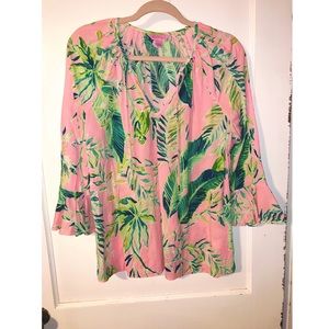 Lilly Pulitzer Willa Flounce Top - Monkey Business